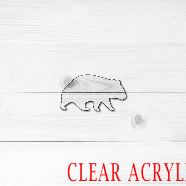 Wombat Shape, Clear Acrylic Craft Blank, Colored Acrylic Blank