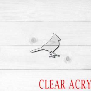 Cardinal Acrylic Shape, Clear Acrylic Craft Blank, Colored Acrylic Blank