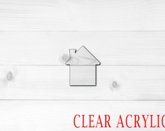 House Shape, Clear Acrylic Craft Blank, Colored Acrylic Blank