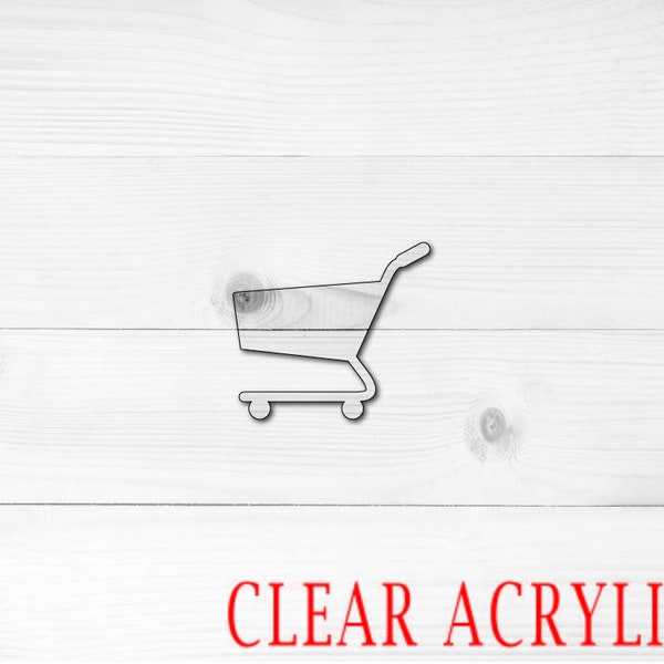Shopping Cart Shape, Clear Acrylic Craft Blank, Colored Acrylic Blank