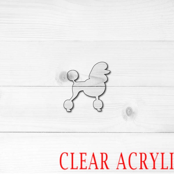 Poodle Shape, Clear Acrylic Craft Blank, Colored Acrylic Blank