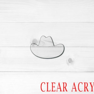 Cowboy Hat Acrylic Shape, Clear Acrylic Craft Blank, Colored Acrylic Blank