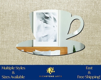 Decorative Coffee Cup Shaped Acrylic Mirror | Many Shapes Available