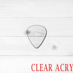 Guitar Pick Shape, Clear Acrylic Craft Blank, Colored Acrylic Blank