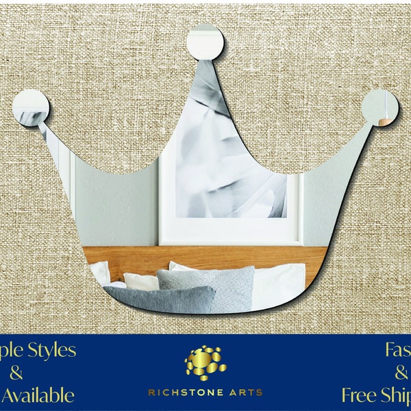 Decorative Prince Crown Shaped Acrylic Mirror | Many Shapes Available