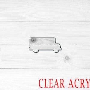 Bus Acrylic Shape, Clear Acrylic Craft Blank, Colored Acrylic Blank