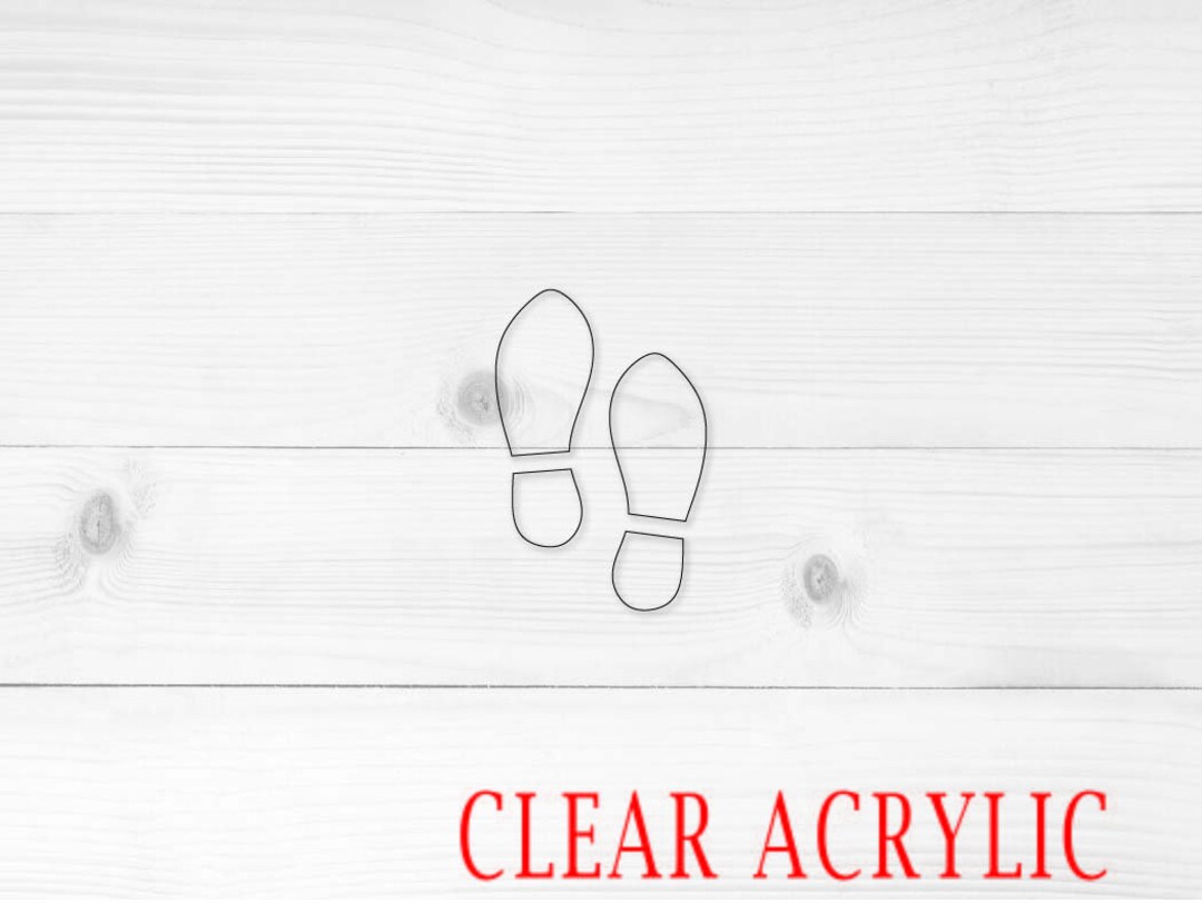 Shoe Print Shape, Clear Acrylic Craft Blank, Colored Acrylic Blank - Etsy
