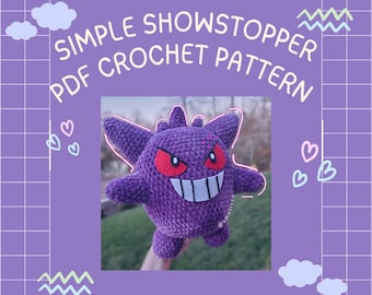 Purple Ghost - a Beginner Showstopper PDF Crochet Pattern // Cute Advanced Beginner Anime Amigurumi Pattern