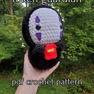Token Guardian PDF Crochet Pattern // Cute Advanced Beginner Anime Amigurumi Pattern