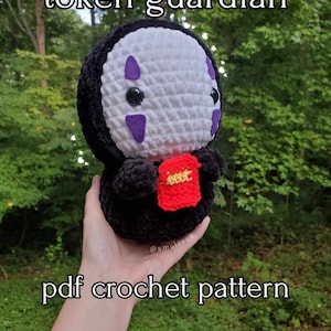 Token Guardian PDF Crochet Pattern // Cute Advanced Beginner Anime Amigurumi Pattern