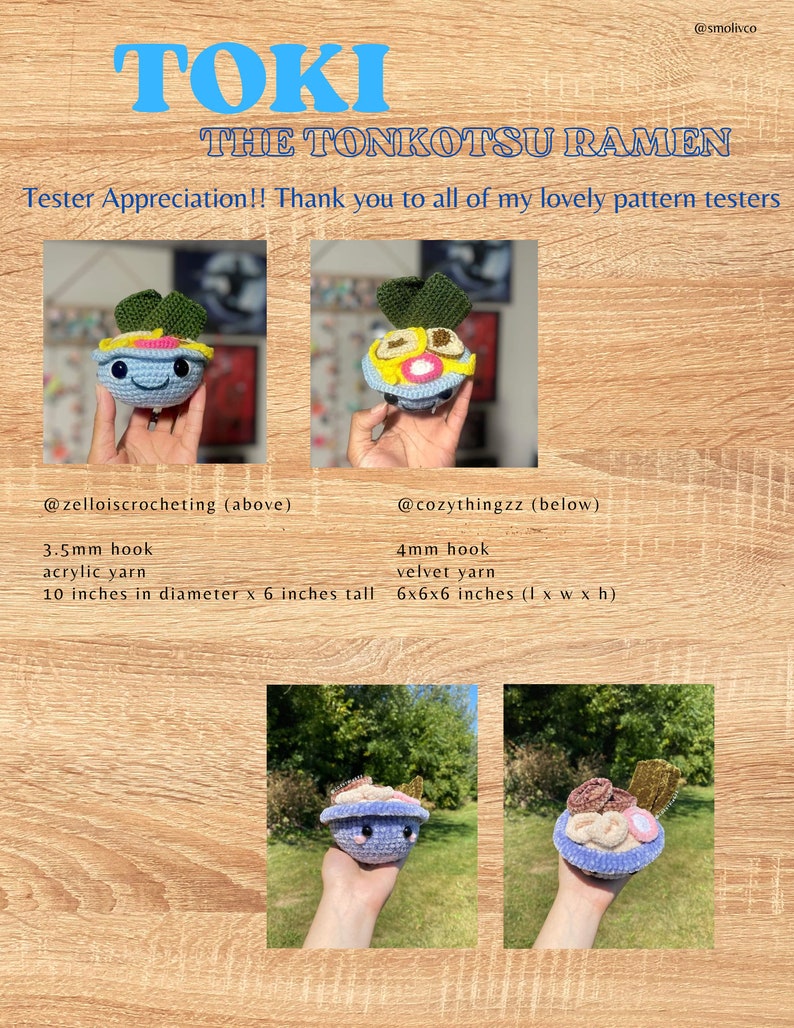 Cute Ramen Pattern Toki the Tonkotsu Ramen PDF Crochet Pattern // Cute Advanced Beginner ...