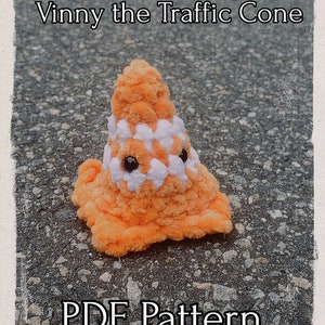 Vinny the Traffic Cone PDF Crochet Pattern // Cute Beginner Amigurumi Pattern