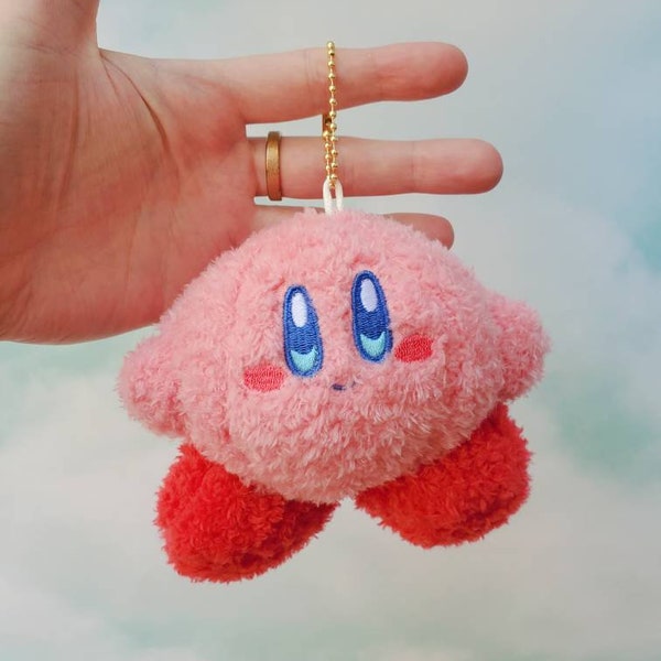 Pink Puff Adventures Thick Stuffed Pink Puff Plushie / Stuffed Animal Plush Keychain Coin Purse Pouch Key Charm Cute Anime Friend Round