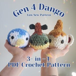 Dango Anime Pop 3-in-1 PDF Crochet Pattern (includes all three!) // Cute Beginner Anime Amigurumi Pattern Keychain Mini