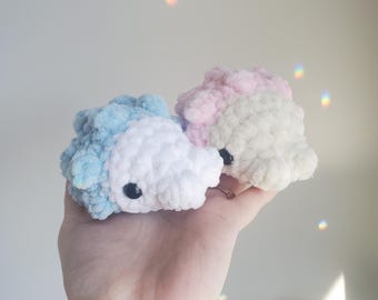 Baby Snow Worm // Anime Charakter Paar Rosa Blau süss klein gehäkelt Amigurumi