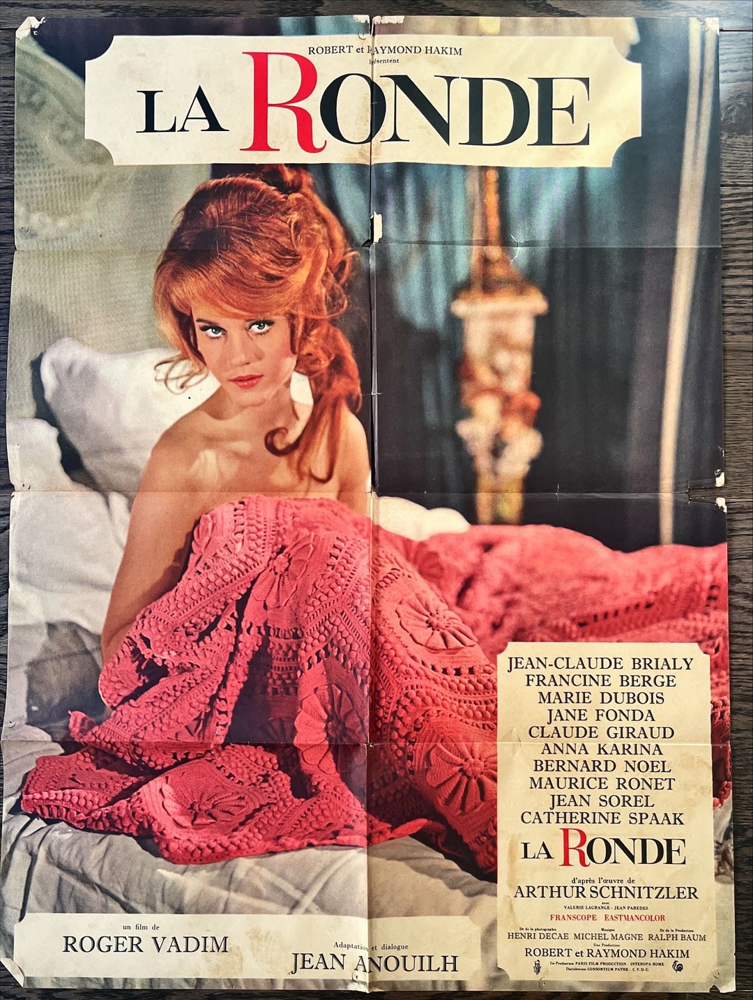 La Ronde French 23x31 1964 Best Image of Naked Jane Fonda in Bed, Roger Vadim Directed - Etsy