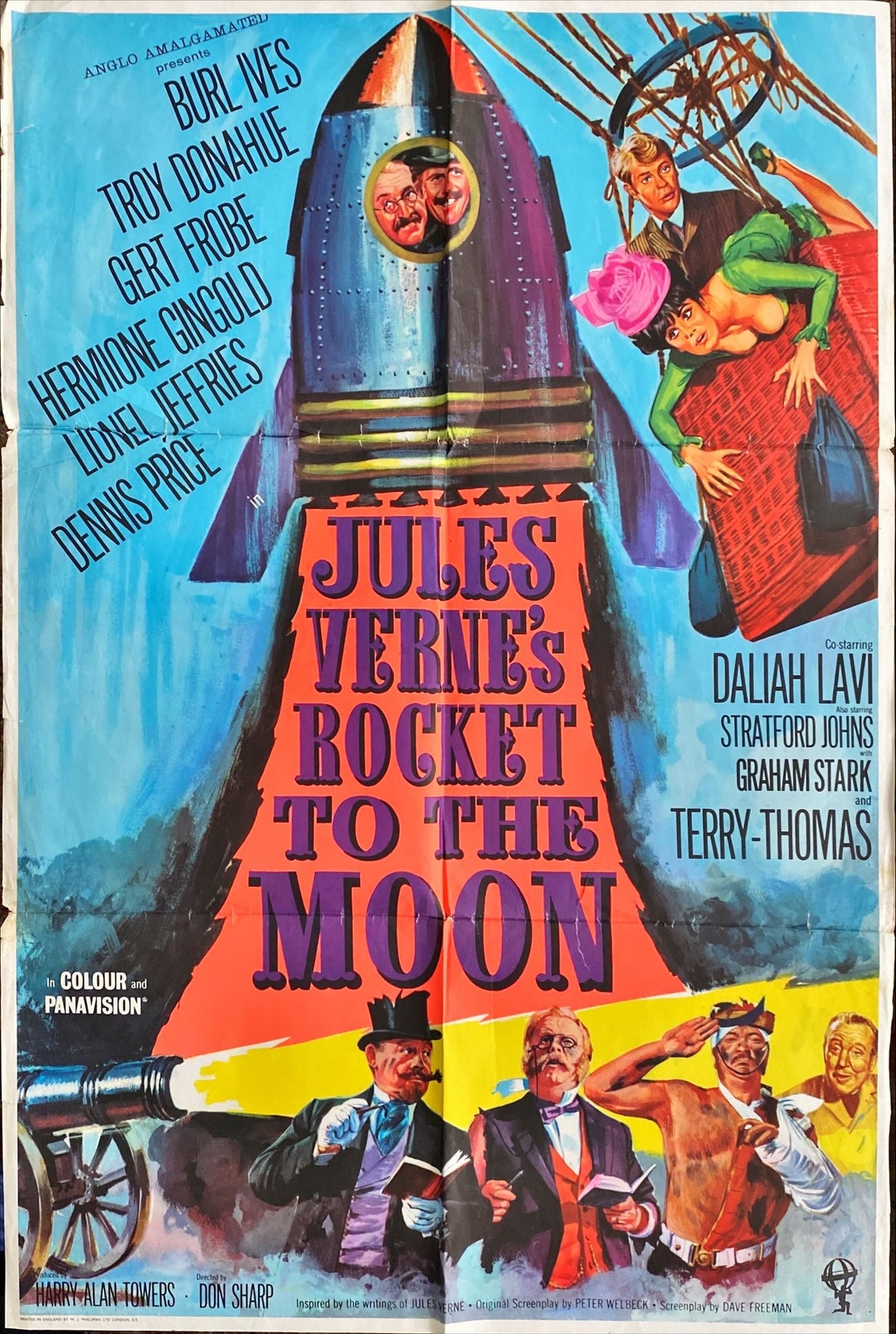 Jules Verne Rocket To The Moon Cast Jules Verne’s Rocket to the Moon (1967) UK One Sheet Original Movie