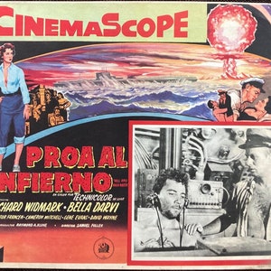 Hell and High Water (1954) Carte de présentation mexicaine originale, Richard Widmark