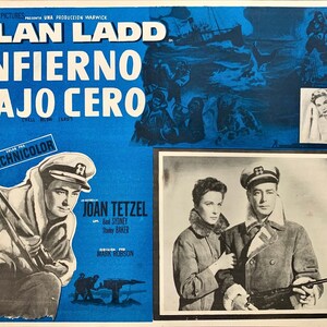 560) Hell Below Zero Alan Ladd Carte de lobby mexicaine
