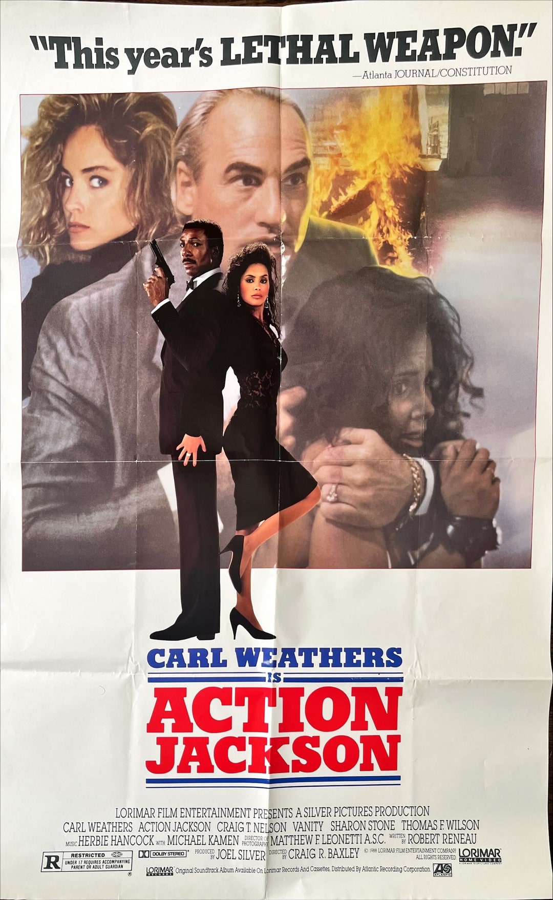 Action Jackson Video Poster, '88 Carl Weathers, Craig Nelson