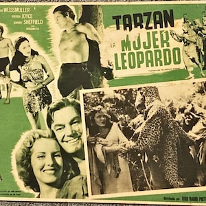 Tarzán (Johnny Weissmuller) Paquete de tarjetas de lobby mexicano vintage
