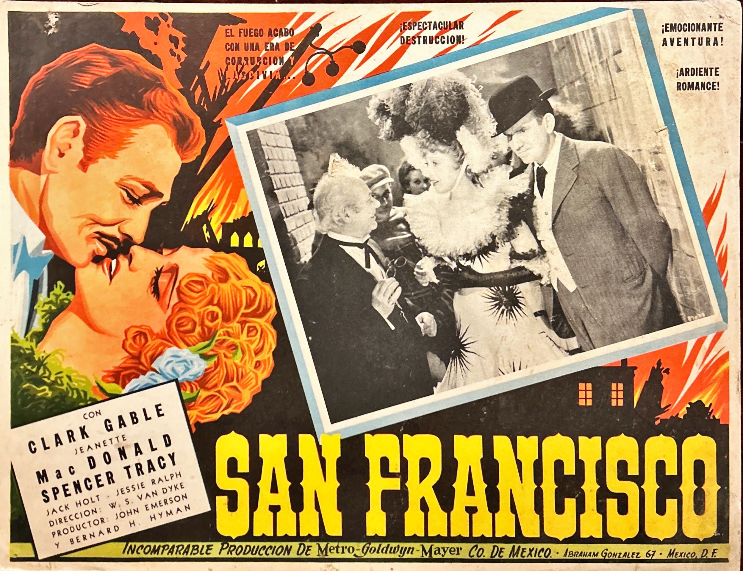 San Francisco 1936 Mexican Lobby Cards Set of 2 Clark Gable