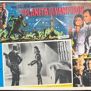 Planet der Vampire (1965) Original mexikanische Filmlobby-Karte von Mario Bava