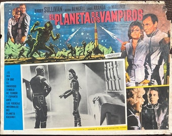 Planet of the Vampires (1965) Original Mexican movie lobby card, Mario Bava