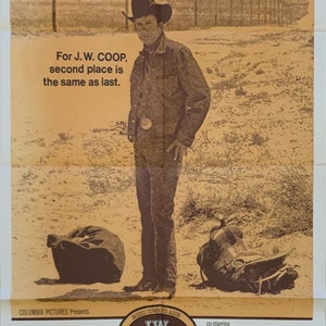 Cartel de la película de J.W. Coop, 1972 Cliff Robertson Rodeo Film (1sh)