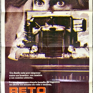 Duel (1972) Póster de película de una hoja - SPAN, versión marrón, Spielberg