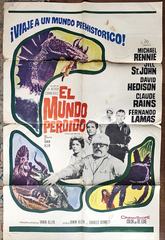 The Lost World 1960 Movie Poster, Irwin Allen Dinosaur Sci-fi