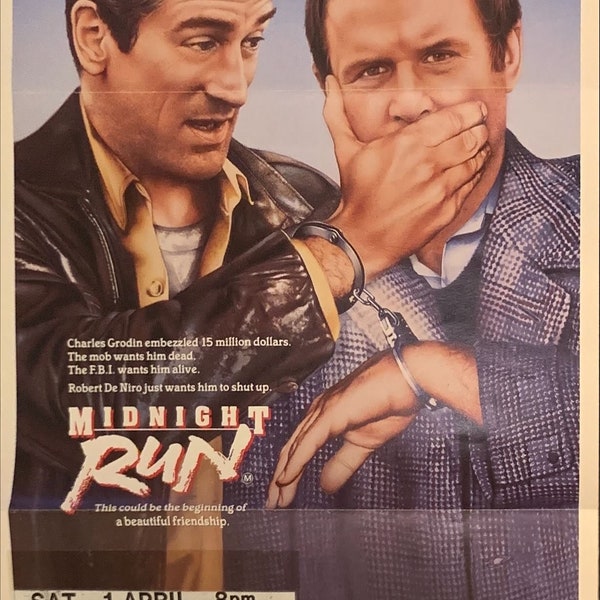 Midnight Run, Aust Daybill '88 Robert De Niro mit Charles Grodin, der 15 Millionen gestohlen hat