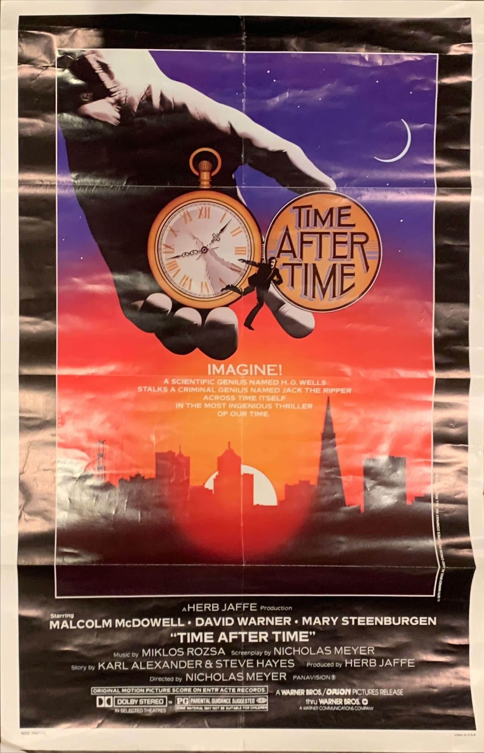 タイム・アフター・タイム 1979年映画ポスター、H.G.ウェルズ