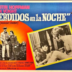 Midnight Cowboy (1970) 3 Cartas originales del lobby mexicano Dustin Hoffman Jon Voight