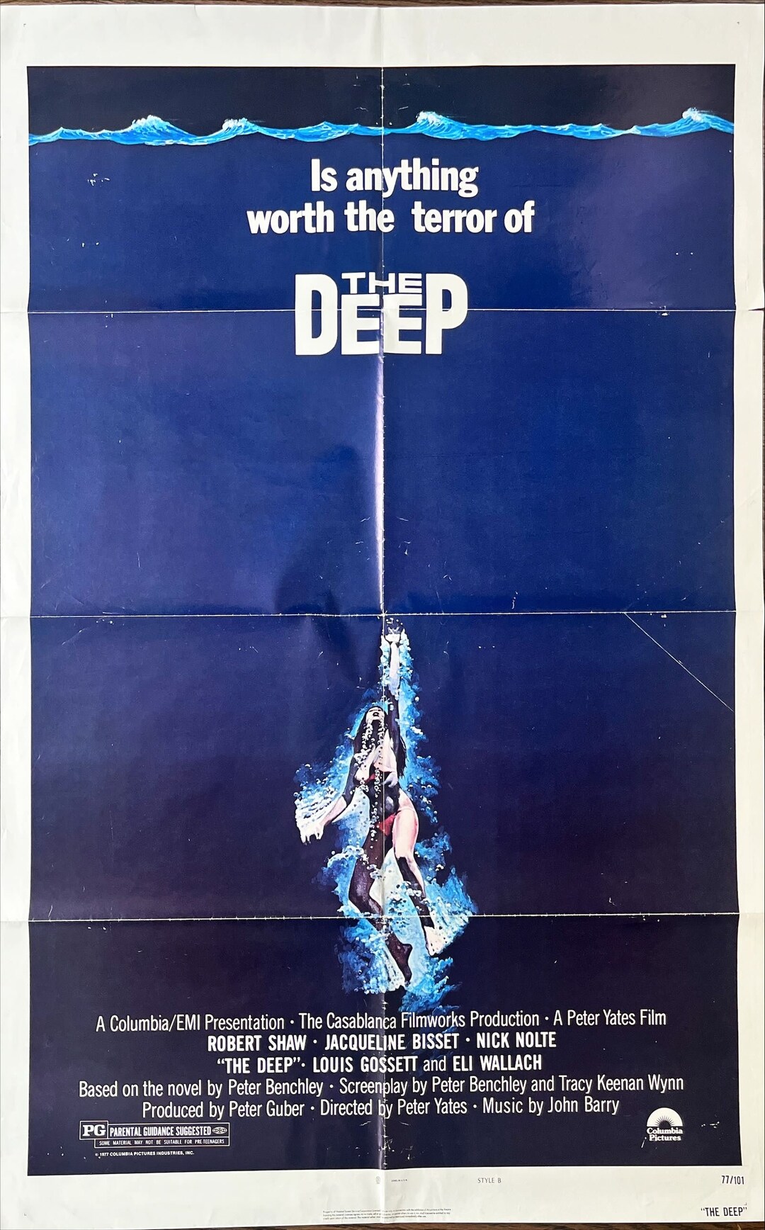 THE DEEP USオリジナル映画ポスター ヴィンテージ映画「ザ・ディープ」ポスター、ジャクリーン・ビセット