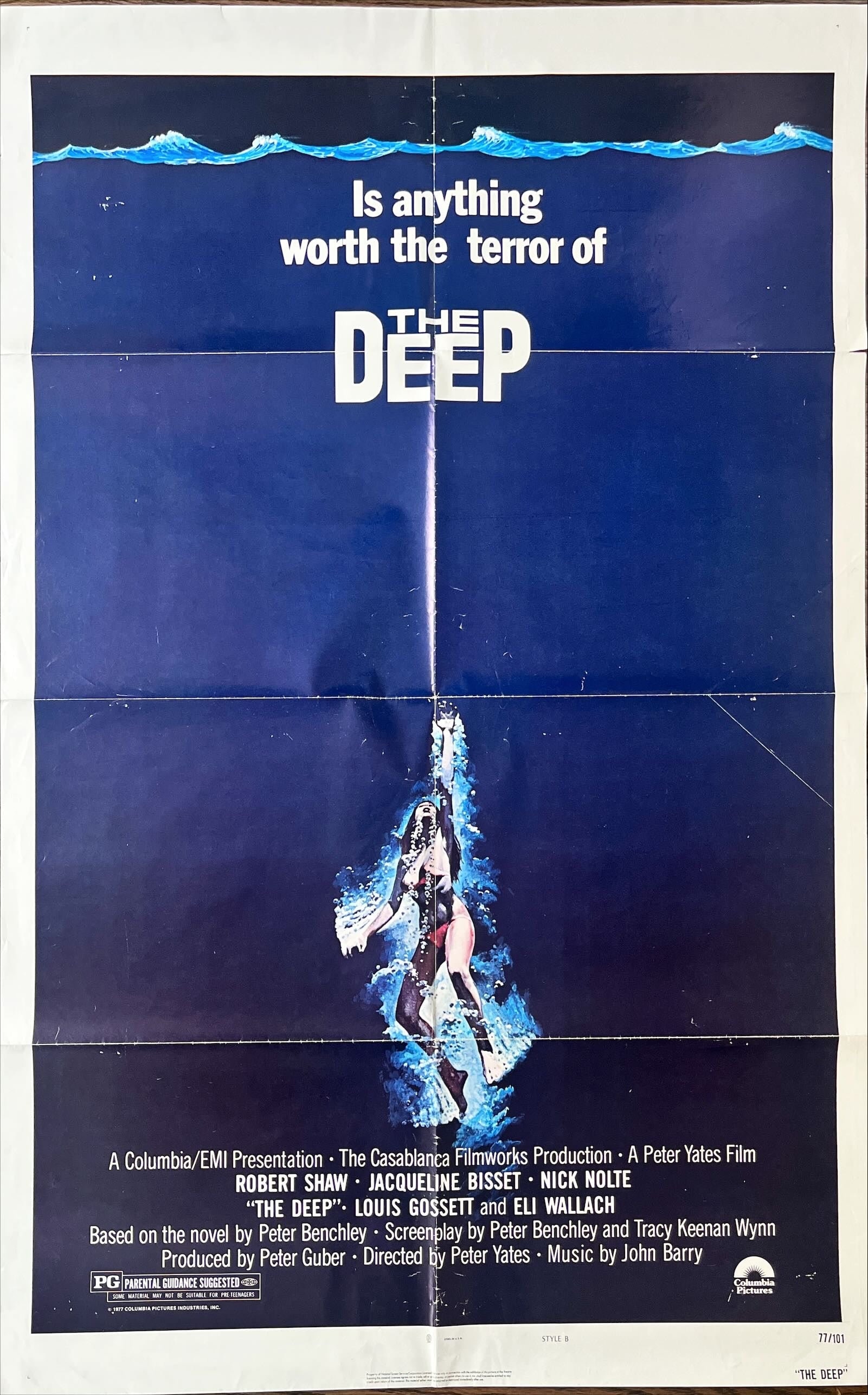 THE DEEP USオリジナル映画ポスター ヴィンテージ映画「ザ・ディープ」ポスター、ジャクリーン・ビセット