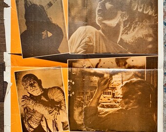 Vintage 1979 Horror Show Italian Movie Poster, Lugosi, Karloff, Hitchcock