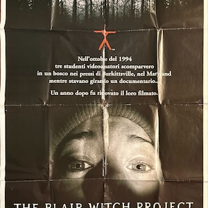 The Blair Witch Project ( 1999) Italian 1p original Movie Poster, Daniel Myrick & Eduardo Sanchez horror cult classic