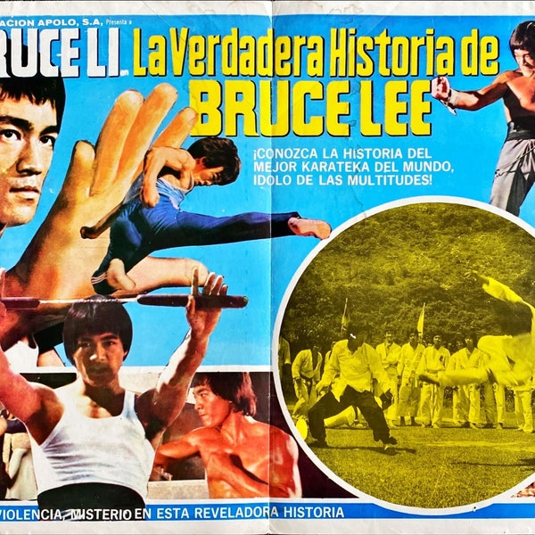 1543 BrUCE LEE: the man, the myth Mexican 18x26 Lobby Card r1980s