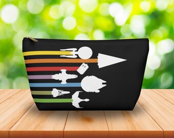 Sci-Fi Space Ship Accessory Pouch - Space Craft Spaceship Starship Geeky Dice Bag, Cosmetic Bag