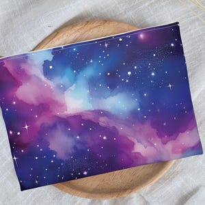 Universe Galaxy Nebula Stars Accessory Pouch - Galactic Cosmos Starry Night Sky Travel Cosmetic Organizer Make Up Purse - Cosmic Outer Space