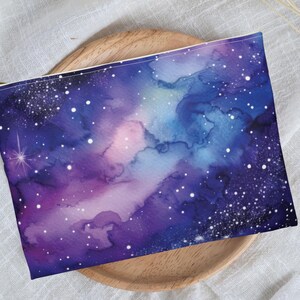 Universe Galaxy Nebula Stars Accessory Pouch - Galactic Cosmos Starry Night Sky Travel Cosmetic Organizer Make Up Purse - Cosmic Outer Space