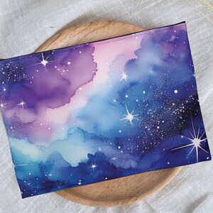 Universe Galaxy Nebula Stars Accessory Pouch - Galactic Cosmos Starry Night Sky Travel Cosmetic Organizer Make Up Purse - Cosmic Outer Space