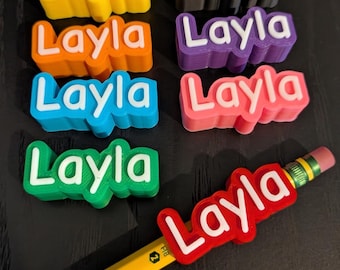 Personalized Pencil Toppers – Custom Name Pencil Accessories – 3D Printed School Favors – Classroom Gifts