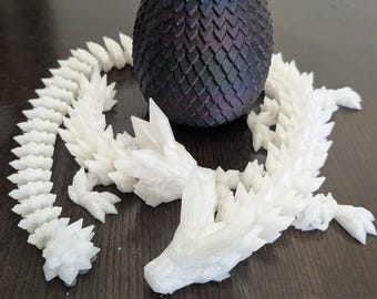 Glow in the Dark Dragon Hatch Set – Crystal Dragon, Baby Tadling & Egg - Cinderwing3D Design