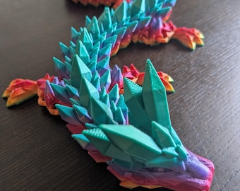 Crystal Dragon - Fantasy Fidget Toy - Multiple Sizes Available - Cinderwing3D Design