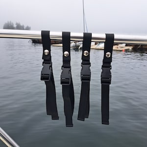 Adjustable Straps for boat! Rope, Cord, Dock Line Organizer for Onboard or Anywhere! Ultimate Line Hanger, Organize with Ease  -  (Set of 4)