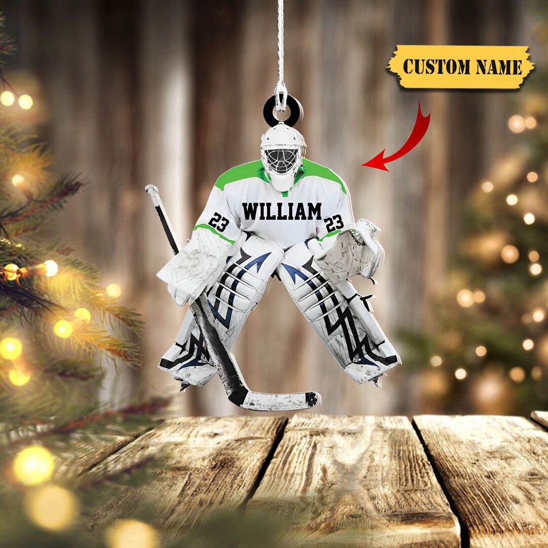 Personalized Hockey Goalie Ornament Gift for Hockey Players Etsy