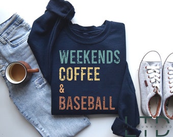 Weekends Coffee and Baseball Shirt, Fathers Day Baseball Tee, Baseball And Coffee Tee Mothers Day Gift, Game day Mama Shirt, Gift for Mom.