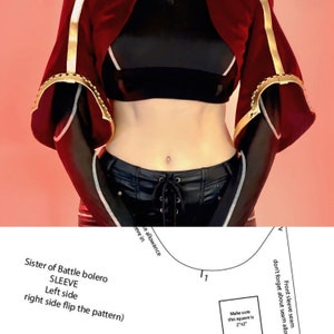 Battle Sister bolero patterns, women basic cosplay costume under armor top with sleeves